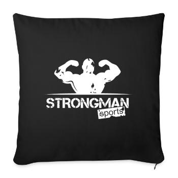 strongman sport logo team club training icon - Sofa pillowcase 17,3'' x 17,3'' (45 x 45 cm) - black - Front