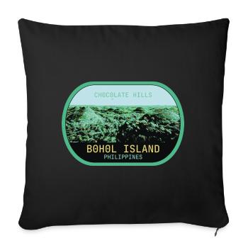les Chocolate Hills à Bohol aux Philippines - Housse de coussin décorative 45 x 45 cm - noir - Devant
