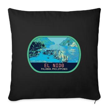 Breathtaking El Nido: Heavenly Aerial View - Sofa pillowcase 17,3'' x 17,3'' (45 x 45 cm) - black - Front