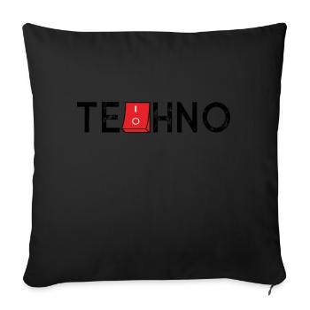 Techno On Off - Sofakissenbezug 45 x 45 cm - Schwarz - Vorne