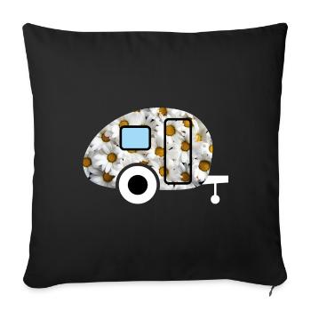 Caravan Daisies Caravan Retro Spring Fan - Sofa pillowcase 17,3'' x 17,3'' (45 x 45 cm) - black - Front