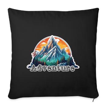 Aventure / Montagne / Pics / Randonnée / Tyrol - Housse de coussin décorative 45 x 45 cm - noir - Devant