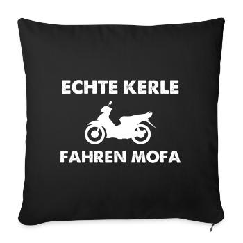Real Guys Driving Mopeds - Sofa pillowcase 17,3'' x 17,3'' (45 x 45 cm) - black - Front