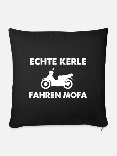 Echte Kerle Fahren Mofa - Sofakissenbezug 45 x 45 cm - Schwarz
