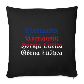 Haute-Lusace avec drapeau sorabe bleu-rouge-blanc - Housse de coussin décorative 45 x 45 cm - noir - Devant