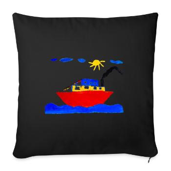 Feriendampfer - Sofakissenbezug 45 x 45 cm - Schwarz - Vorne