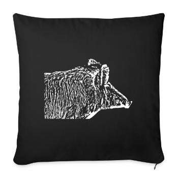 Wild boar Wild boar Pig Sow Pigs - Sofa pillowcase 17,3'' x 17,3'' (45 x 45 cm) - black - Front