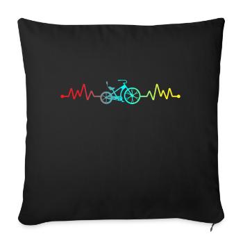 Heartbeat Bike Cardio Puls Bike - Sofa pillowcase 17,3'' x 17,3'' (45 x 45 cm) - black - Front