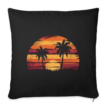 Vintage Sunset Silhouette - Sofa pillowcase 17,3'' x 17,3'' (45 x 45 cm) - black - Front