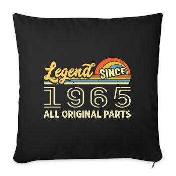 Légendaire depuis 1965 Anniversaire 1965 Né en 1965 - Housse de coussin décorative 45 x 45 cm - noir - Devant