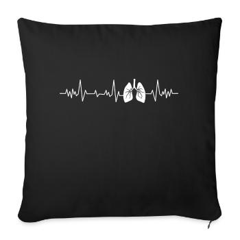 Heartbeat, lungs - Sofa pillowcase 17,3'' x 17,3'' (45 x 45 cm) - black - Front