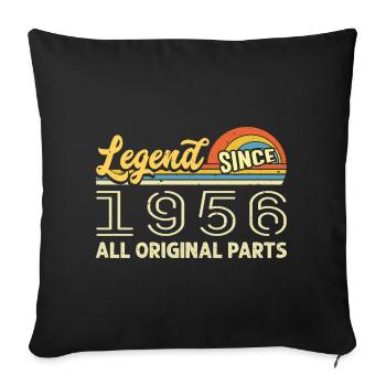 Légendaire depuis 1956 Anniversaire 1956 Né en 1956 - Housse de coussin décorative 45 x 45 cm - noir - Devant