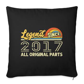Légendaire depuis 2017 Anniversaire 2017 Millésime 2017 - Housse de coussin décorative 45 x 45 cm - noir - Devant