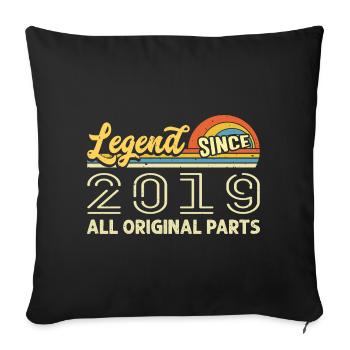 Legendary since 2019 Birthday 2019 Vintage 2019 - Sofa pillowcase 17,3'' x 17,3'' (45 x 45 cm) - black - Front