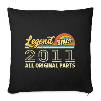 Légendaire depuis 2011 Anniversaire 2011 Millésime 2011 - Housse de coussin décorative 45 x 45 cm - noir - Devant