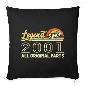 Legendary since 2001 Birthday 2001 Vintage 2001 - Sofa pillowcase 17,3'' x 17,3'' (45 x 45 cm) - black - Front