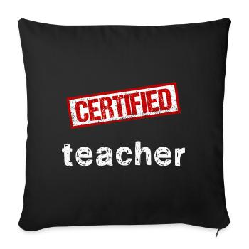 Enseignant certifié - Graphismes estampés - Housse de coussin décorative 45 x 45 cm - noir - Devant