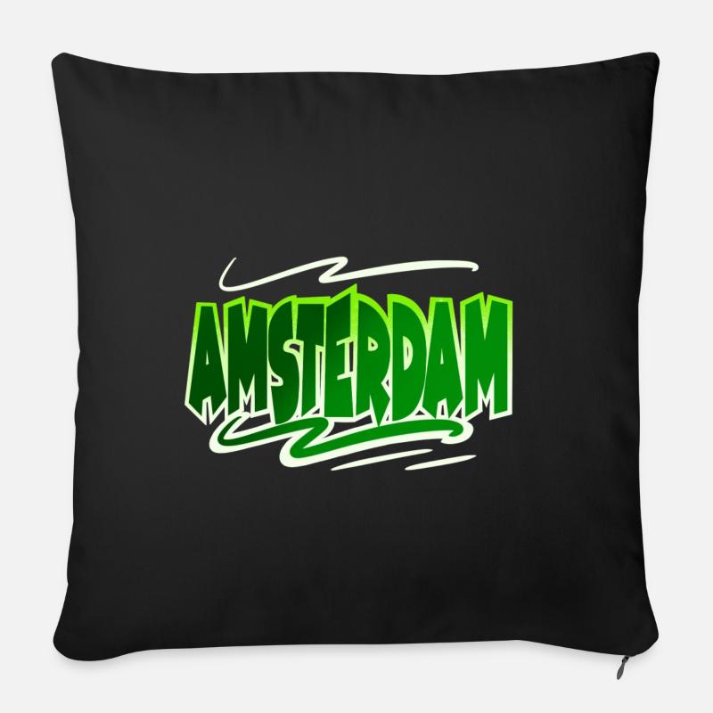 Amsterdam - Sofakissenbezug 45 x 45 cm - Schwarz
