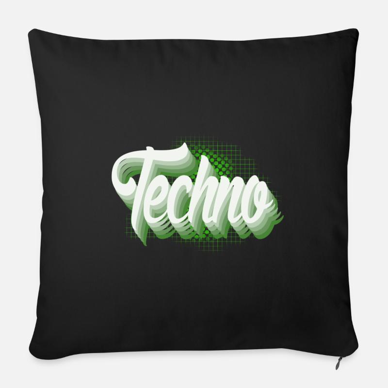 Techno - Sofakissenbezug 45 x 45 cm - Schwarz