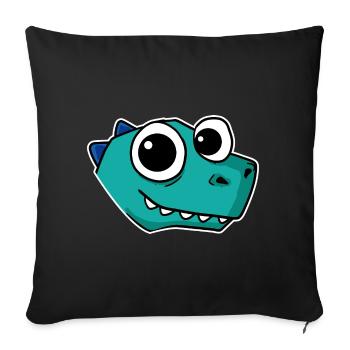 Dino Dinosaur Head - Sofa pillowcase 17,3'' x 17,3'' (45 x 45 cm) - black - Front