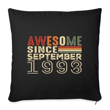 Septembre 1998, cadeau d’anniversaire Septembre 1998 - Housse de coussin décorative 45 x 45 cm - noir - Devant