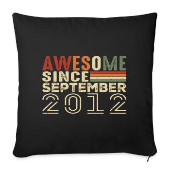 September 2012, Birthday present September 2012 - Sofa pillowcase 17,3'' x 17,3'' (45 x 45 cm) - black - Front