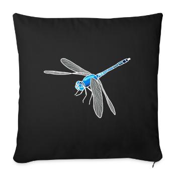 Dragonfly lineart - Sofa pillowcase 17,3'' x 17,3'' (45 x 45 cm) - black - Front