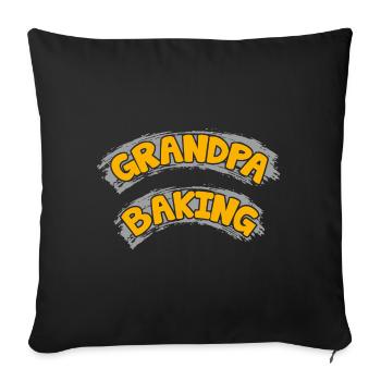 Grand-père fait de la pâtisserie - notre grand-père fait de la pâtisserie pour nous - Housse de coussin décorative 45 x 45 cm - noir - Devant