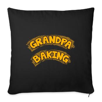 Grandpa bakes - our grandfather bakes for us - Sofa pillowcase 17,3'' x 17,3'' (45 x 45 cm) - black - Front