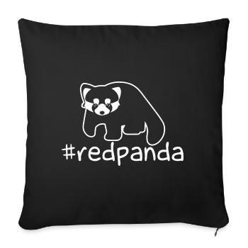 Funny Red Panda Hashtag - Sofa pillowcase 17,3'' x 17,3'' (45 x 45 cm) - black - Front