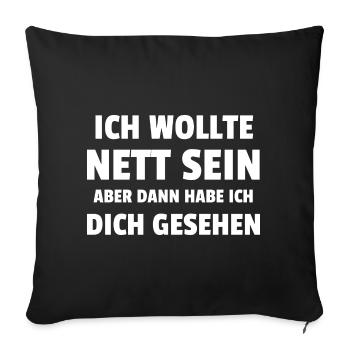 J’ai voulu être gentil Puis je t’ai vu - Housse de coussin décorative 45 x 45 cm - noir - Devant