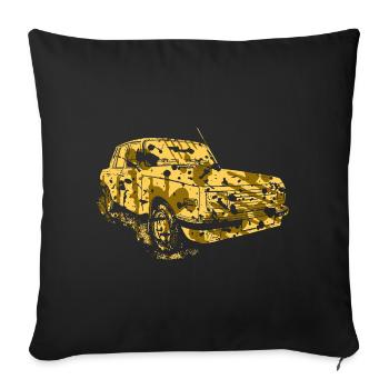 Voiture de la RDA / Voiture de collection - Housse de coussin décorative 45 x 45 cm - noir - Devant