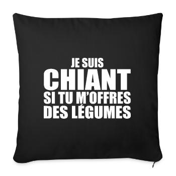 Man who loves: Vegetables. Funny Design Humor - Sofa pillowcase 17,3'' x 17,3'' (45 x 45 cm) - black - Front