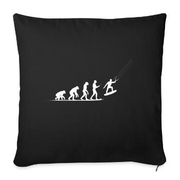 Evolution Kiteboard kite kite surf Retro - Housse de coussin décorative 45 x 45 cm - noir - Devant
