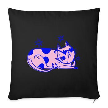 Chat élégant – Ambiance rétro détendue - Housse de coussin décorative 45 x 45 cm - noir - Devant