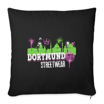 Dortmund Skyline City Germany Graffiti - Sofa pillowcase 17,3'' x 17,3'' (45 x 45 cm) - black - Front
