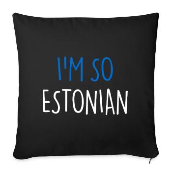 JE SUIS TELLEMENT ESTONIEN Estonie - Housse de coussin décorative 45 x 45 cm - noir - Devant