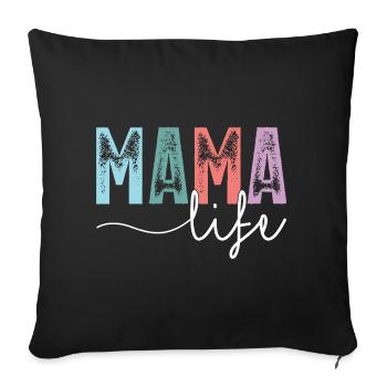Vie de maman - Housse de coussin décorative 45 x 45 cm - noir - Devant