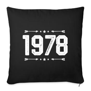 vintage 1978 vintage 47th birthday 1978. - Sofa pillowcase 17,3'' x 17,3'' (45 x 45 cm) - black - Front