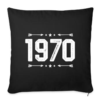 Millésime 1970 Millésime 55ème Anniversaire 1970 - Housse de coussin décorative 45 x 45 cm - noir - Devant