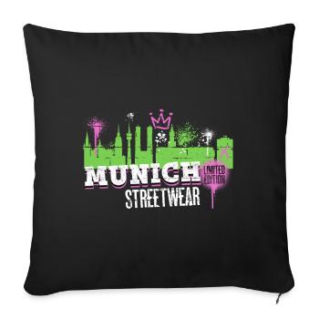 Munich Munich Skyline City Germany Graffiti - Sofa pillowcase 17,3'' x 17,3'' (45 x 45 cm) - black - Front