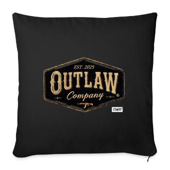Outlaw Company Vintage Patch - Sofa pillowcase 17,3'' x 17,3'' (45 x 45 cm) - black - Front