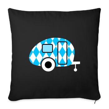 Caravan Caravan Bavaria Camping October Retro Fan - Sofa pillowcase 17,3'' x 17,3'' (45 x 45 cm) - black - Front
