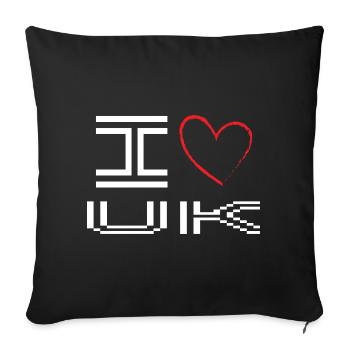 Conception d’amour de cœur pixélisé - Housse de coussin décorative 45 x 45 cm - noir - Devant