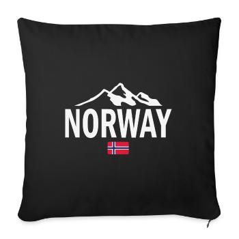 Norvège - Norvège - Norvège - Drapeau - Scandinavie - Housse de coussin décorative 45 x 45 cm - noir - Devant