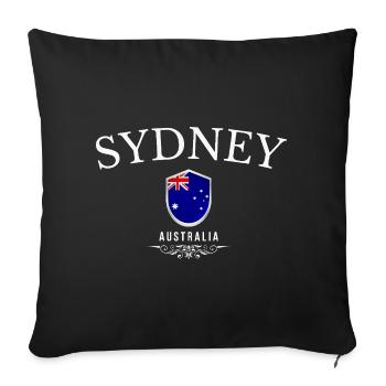 Sydney Australia, elegant and minimalist design - Sofa pillowcase 17,3'' x 17,3'' (45 x 45 cm) - black - Front