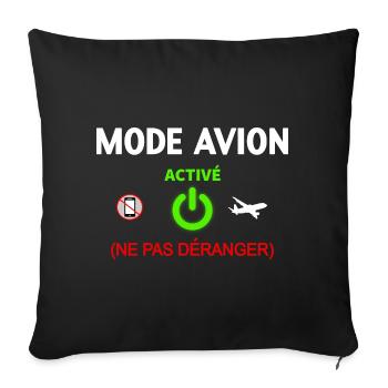 Design Fashion Airplane Activation Fun - Sofa pillowcase 17,3'' x 17,3'' (45 x 45 cm) - black - Front