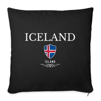 Fierté islandaise, design minimaliste et élégant - Housse de coussin décorative 45 x 45 cm - noir - Devant