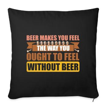 Sensations de la bière - Housse de coussin décorative 45 x 45 cm - noir - Devant