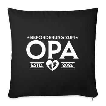 Annonce de grossesse 2026 Papy en devenir - Housse de coussin décorative 45 x 45 cm - noir - Devant